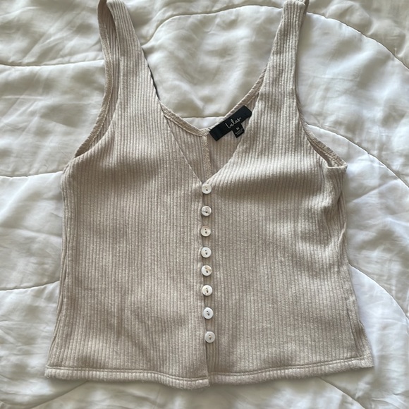 Lulus Ribbed Knit Button Up Top - Picture 3 of 5